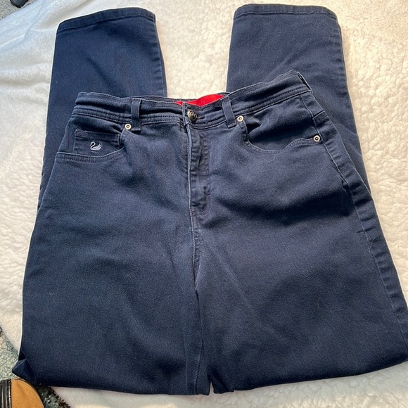 Gloria Vanderbilt Red Label Navy Blue Straight Leg Jeans. Size 8. EUC. - Picture 1 of 6